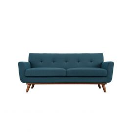 Sofa In Blue & Brown Chair
